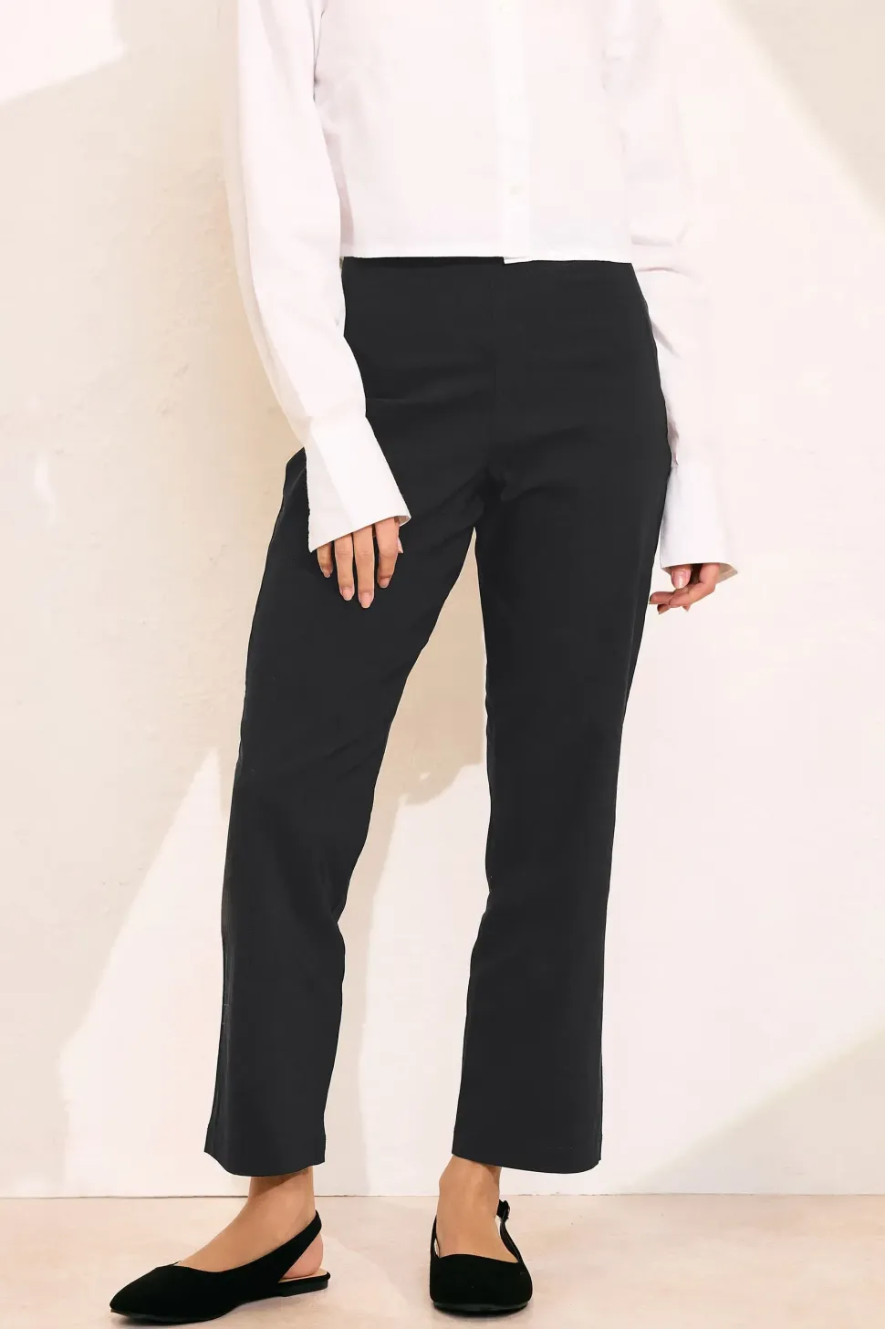 Petite Stretch Straight Leg Trousers