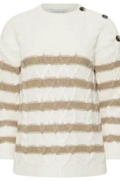Petite Striped Cable Knit Jumper