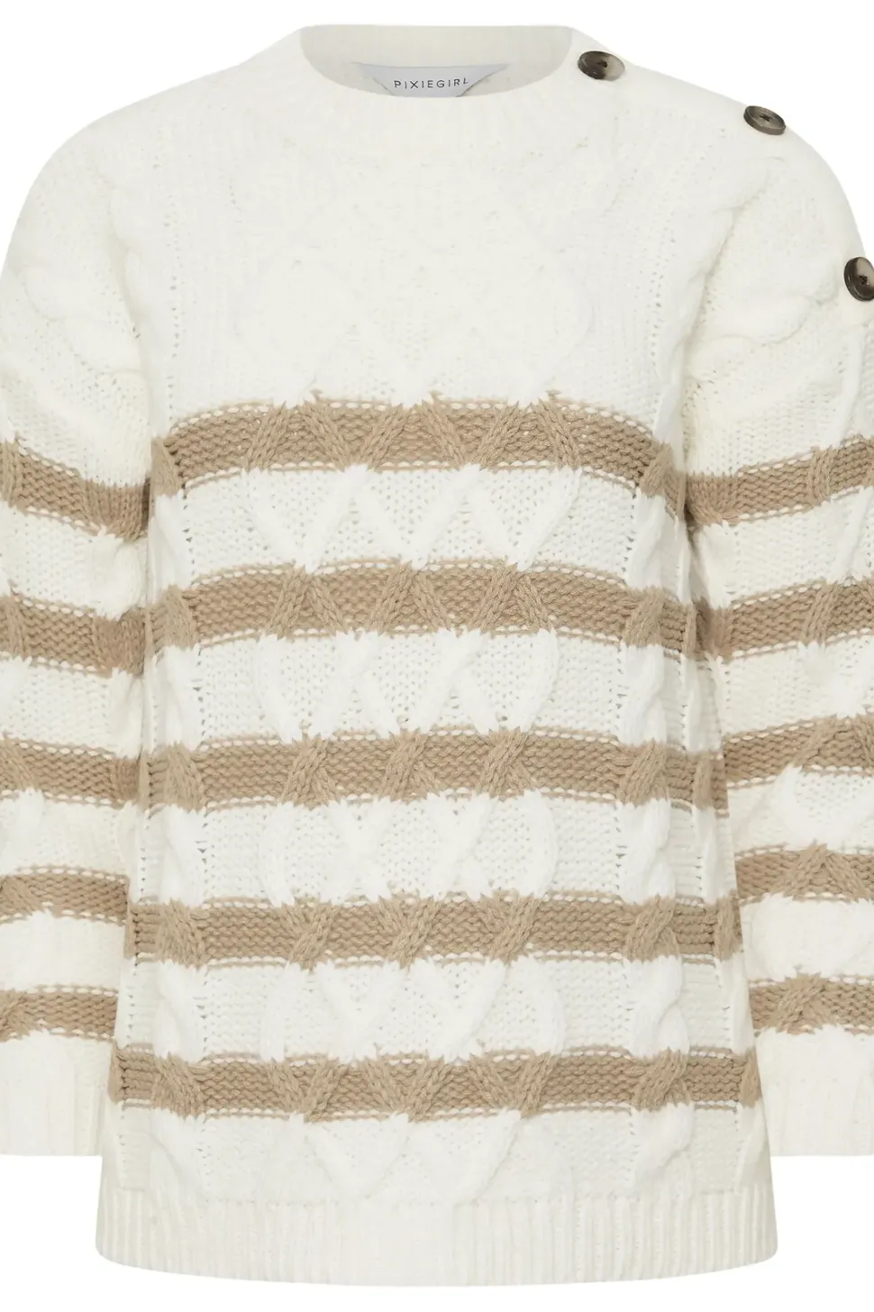 Petite Striped Cable Knit Jumper