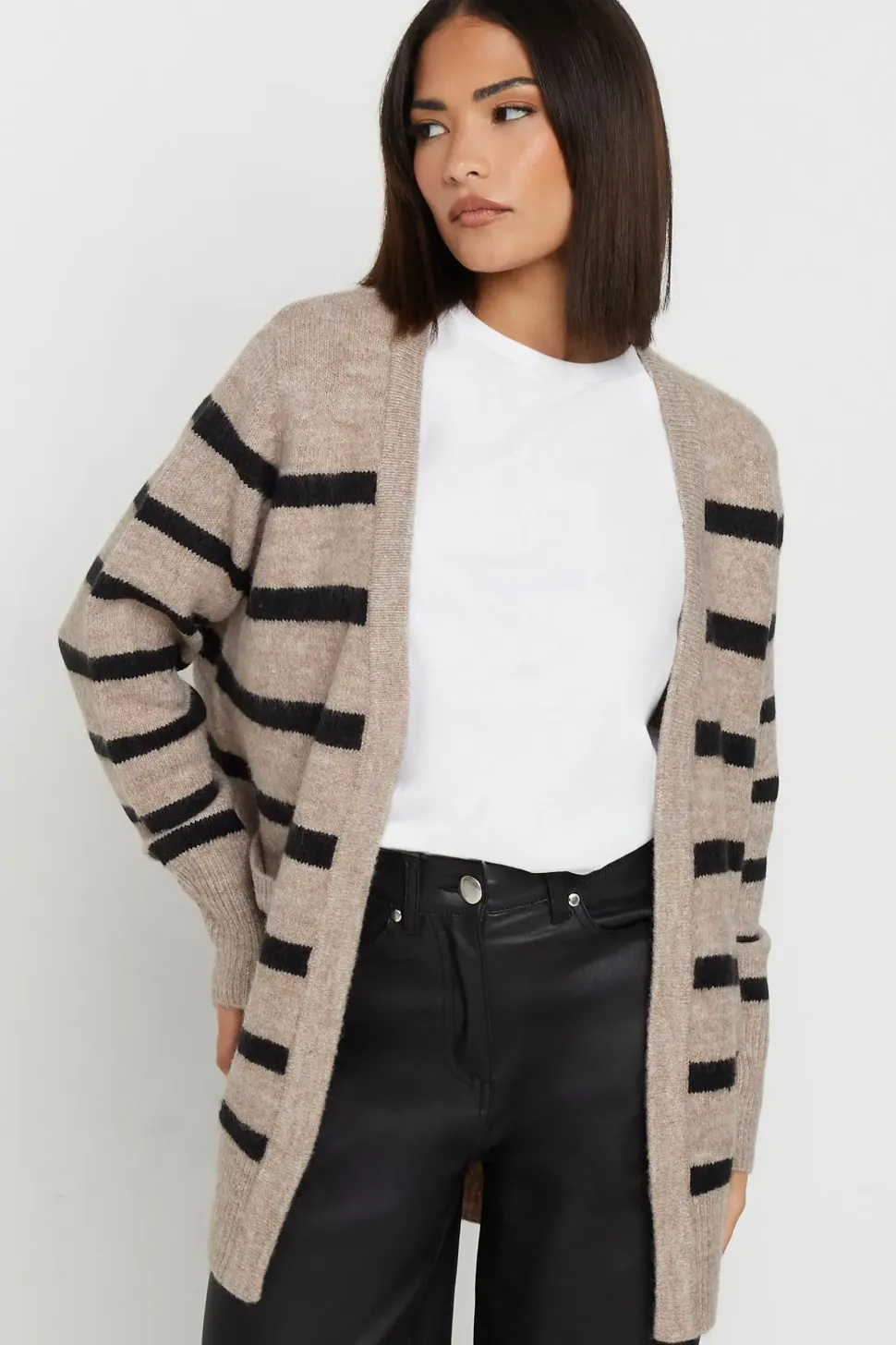 Petite Stripe Midi Cardigan
