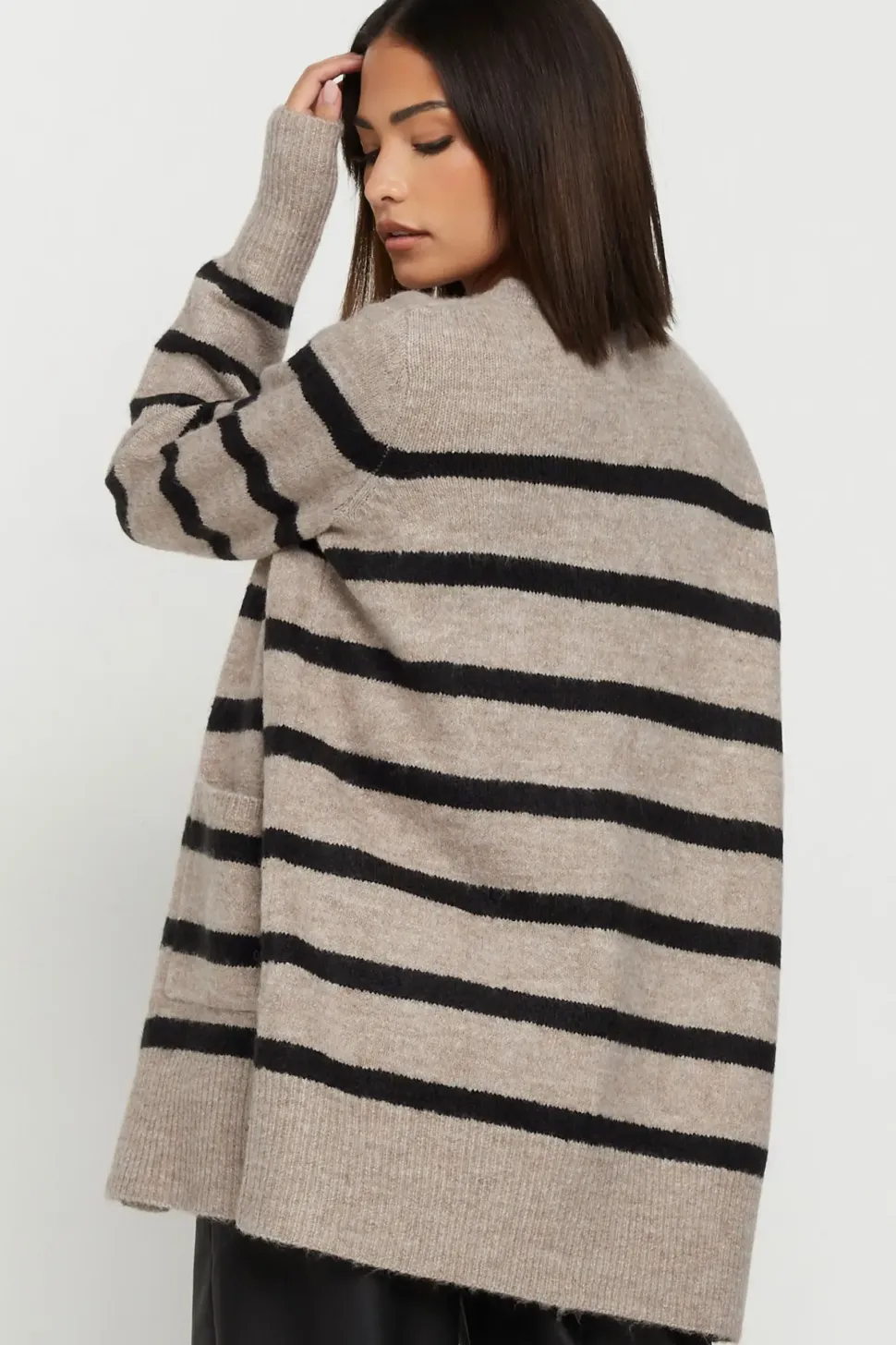 Petite Stripe Midi Cardigan