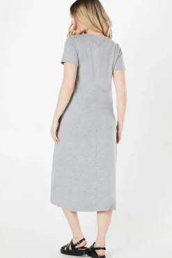 Petite Stripe Trapeze Midi T- Shirt Dress
