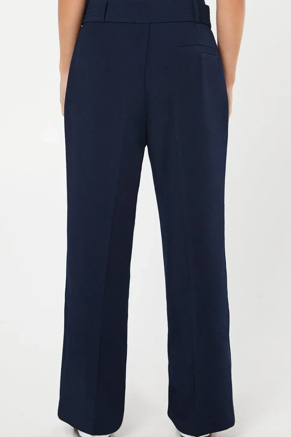 Petite Tab Belted Straight Leg Trouser