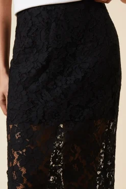Petite Tailored Lace Maxi Skirt