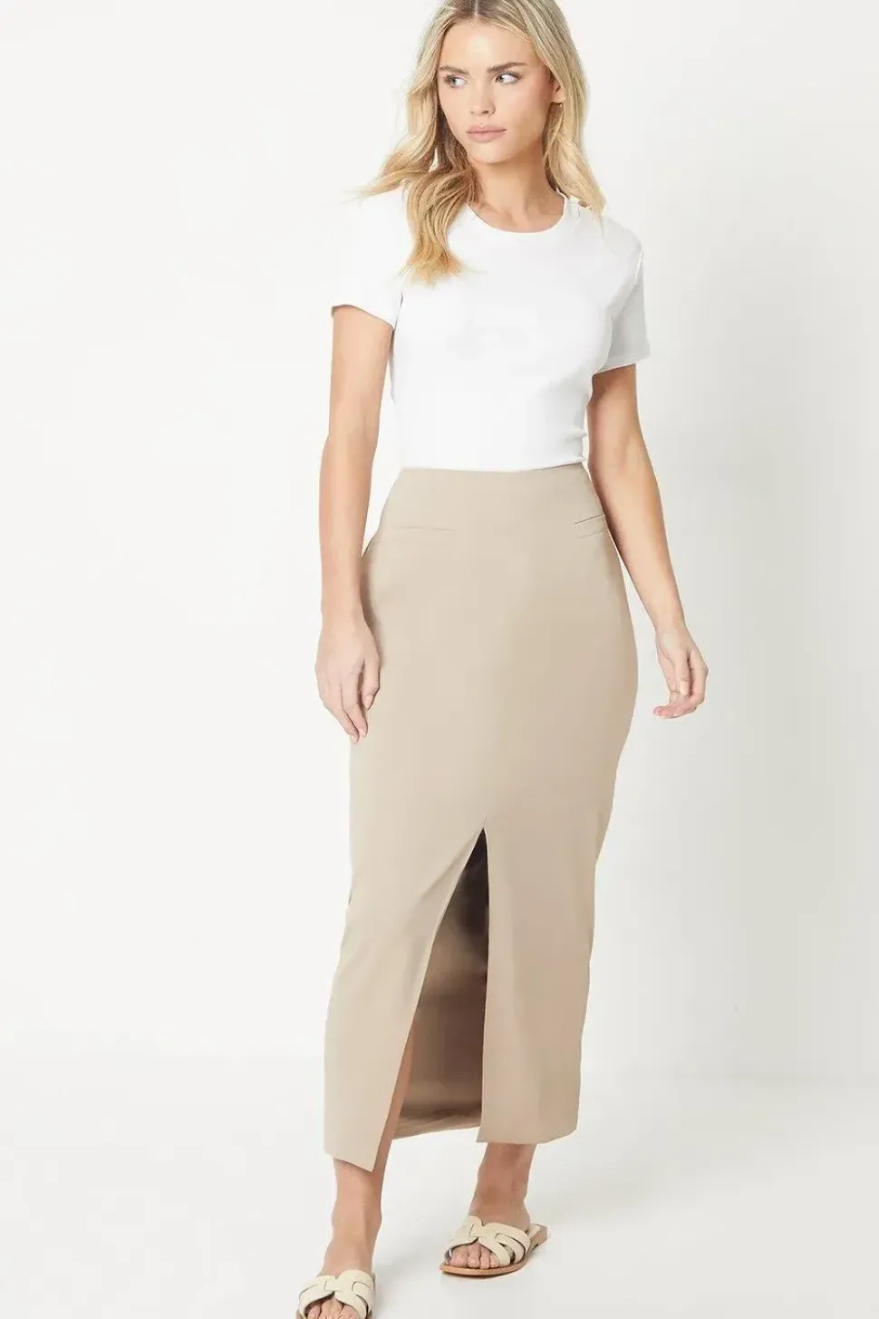 Petite Tailored Midi Skirt