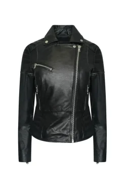 Petite Textured Leather Biker