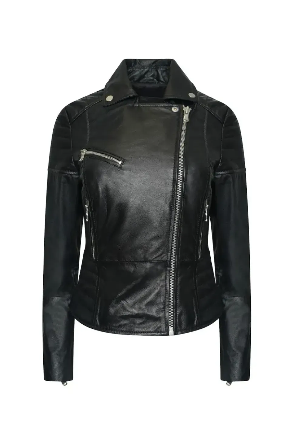 Petite Textured Leather Biker