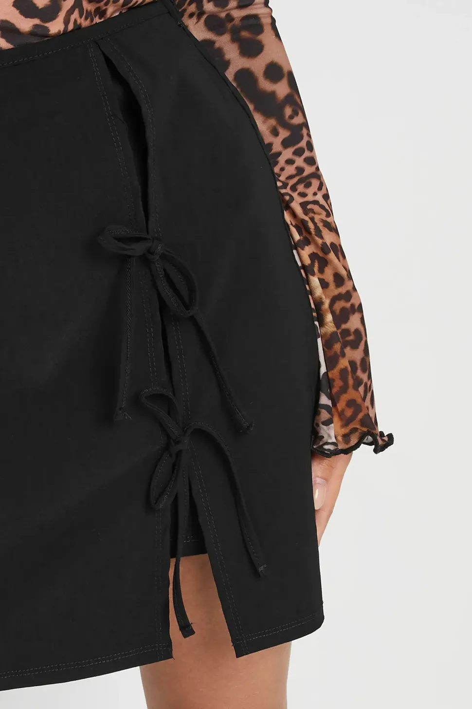 Petite Tie Bow Mini Skirt