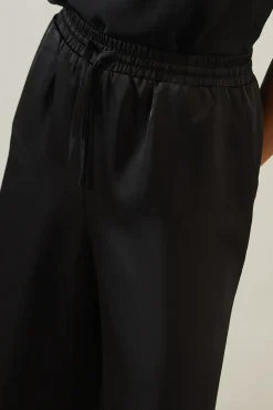 Petite Tie Detail Wide Leg Trousers