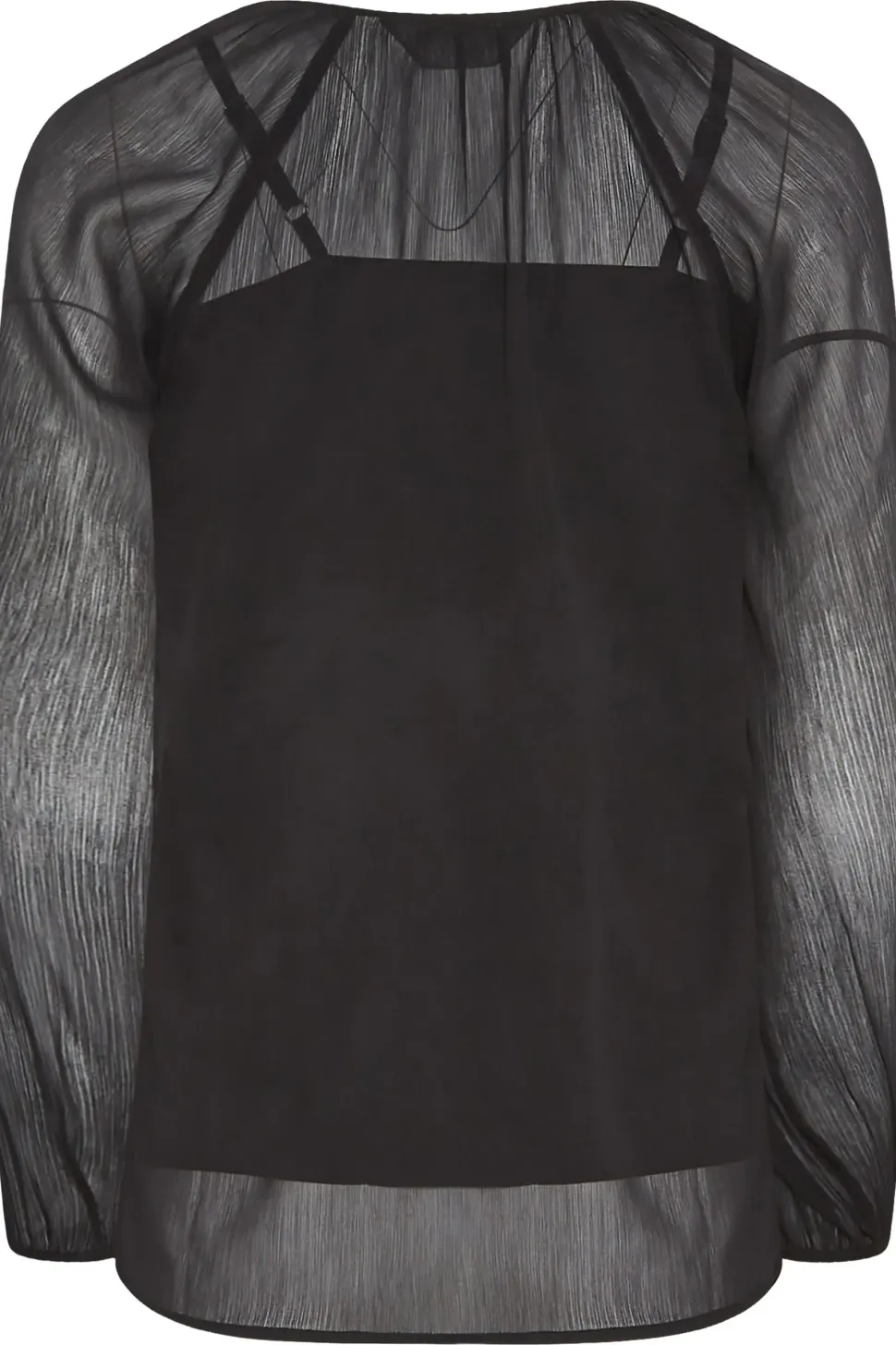 Petite Tie Neck Long Sleeve Blouse