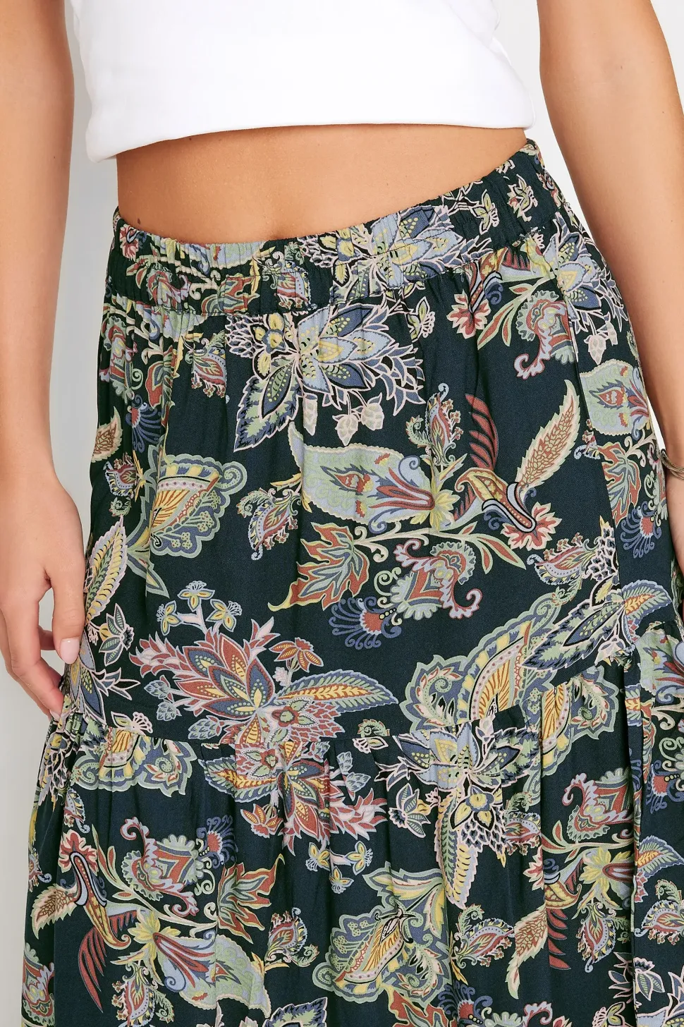 Petite Tiered Maxi Skirt