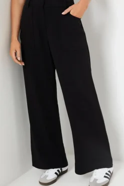 Petite Top Stitch Patch Pocket Wide Leg Trouser