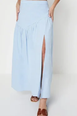 Petite Trim Insert Cotton Maxi Skirt