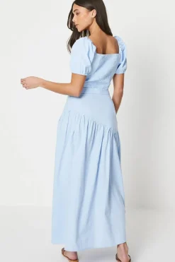 Petite Trim Insert Cotton Maxi Skirt