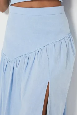 Petite Trim Insert Cotton Maxi Skirt