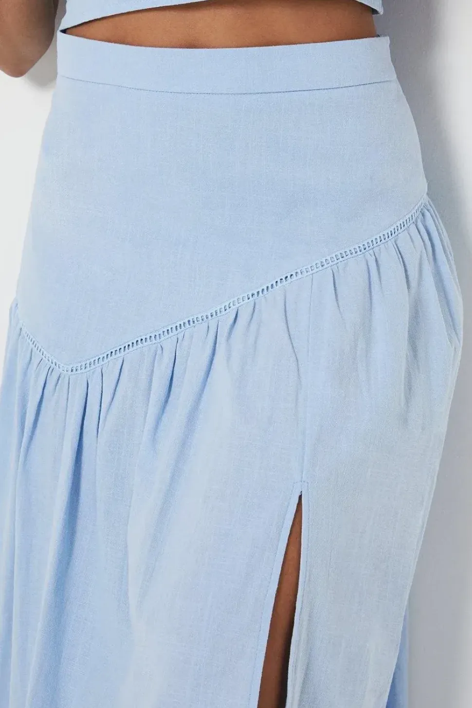 Petite Trim Insert Cotton Maxi Skirt