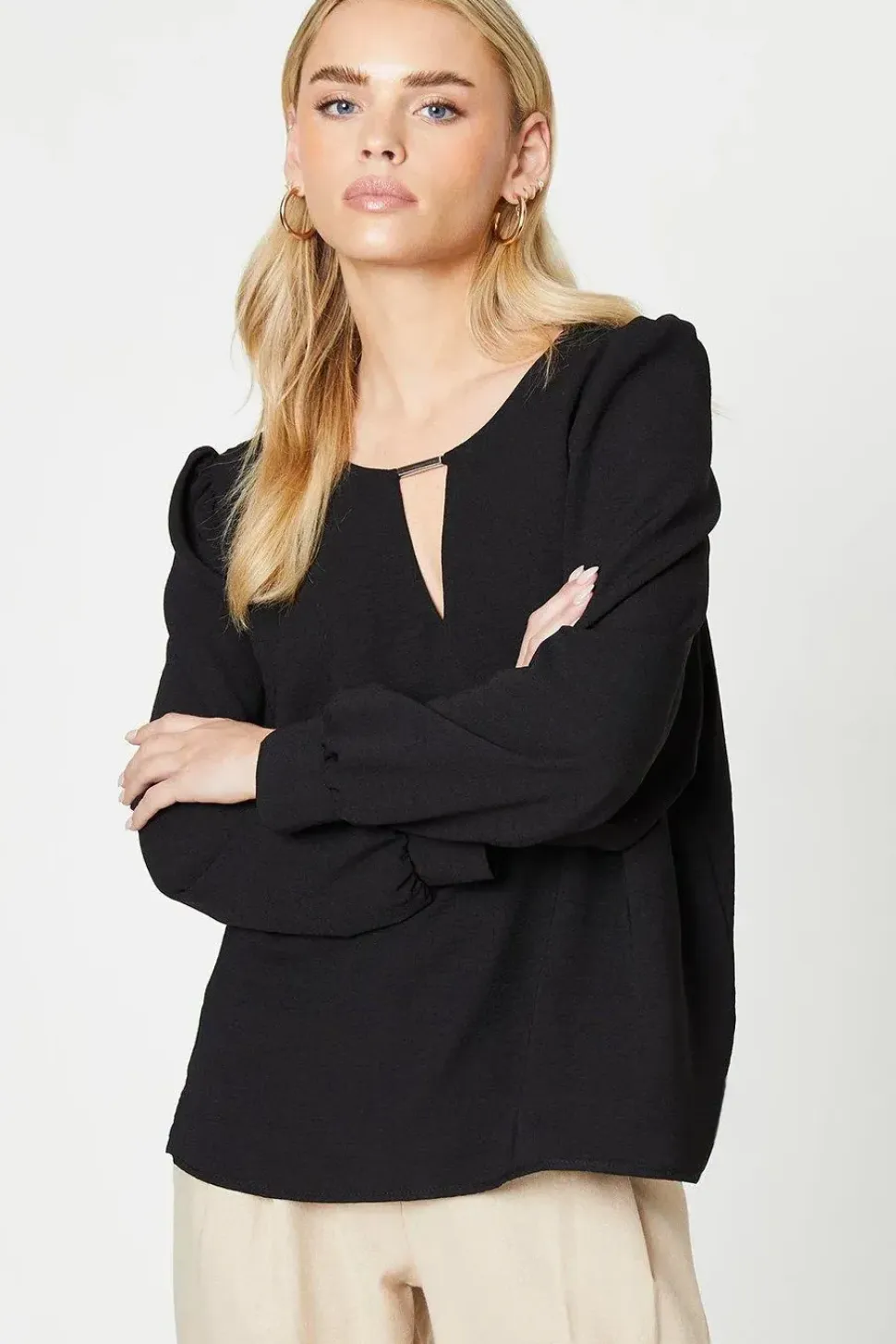 Petite Trim Overhead Blouse