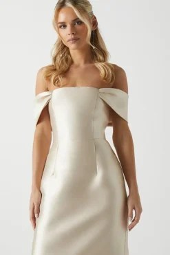 Petite Twill Column Bridesmaids Dress