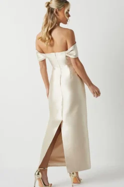 Petite Twill Column Bridesmaids Dress