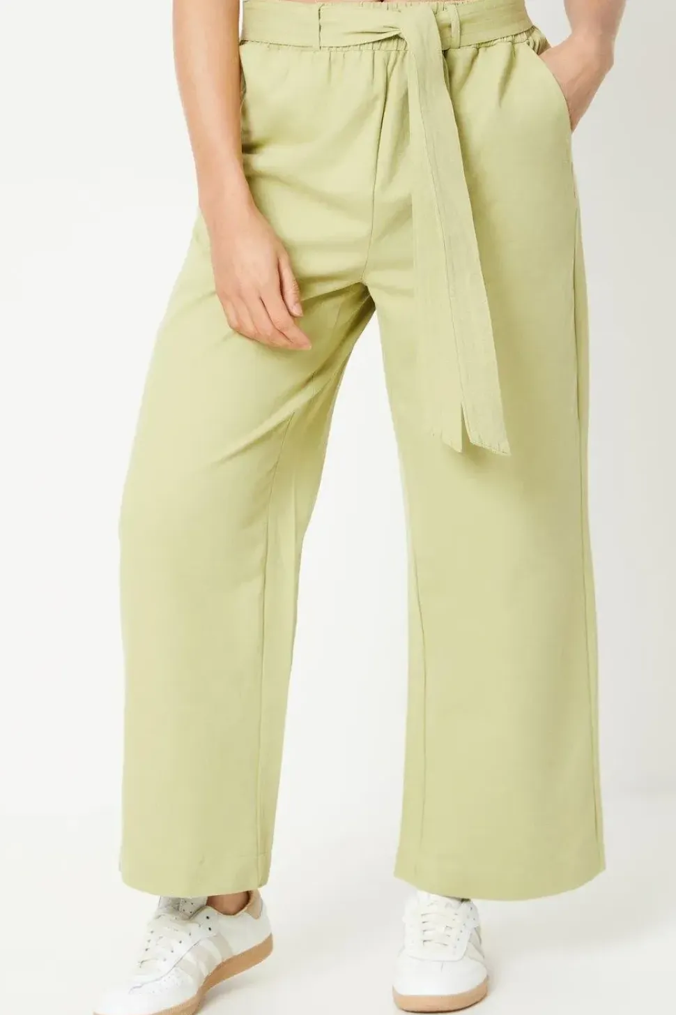 Petite Twill Paperbag Trousers