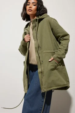 Petite Twill Parka Coat