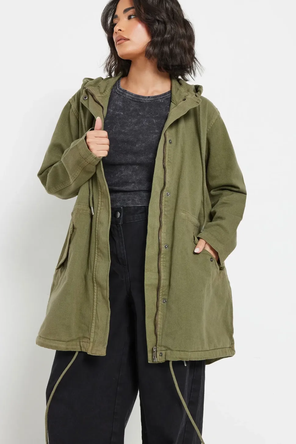 Petite Twill Parka Coat