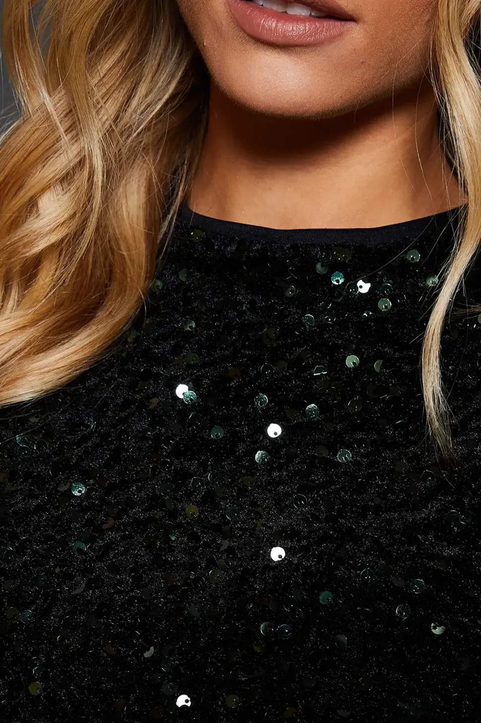 Petite Velvet Sequin Mini Dress