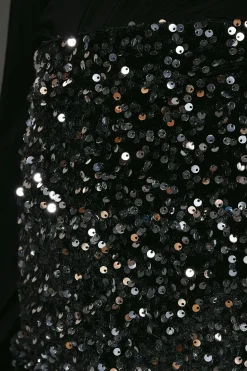 Petite Velvet Sequin Mini Skirt