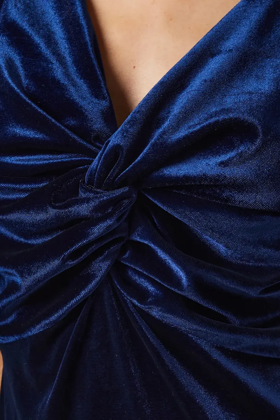 Petite Velvet Twist Front Bridesmaids Midaxi Dress