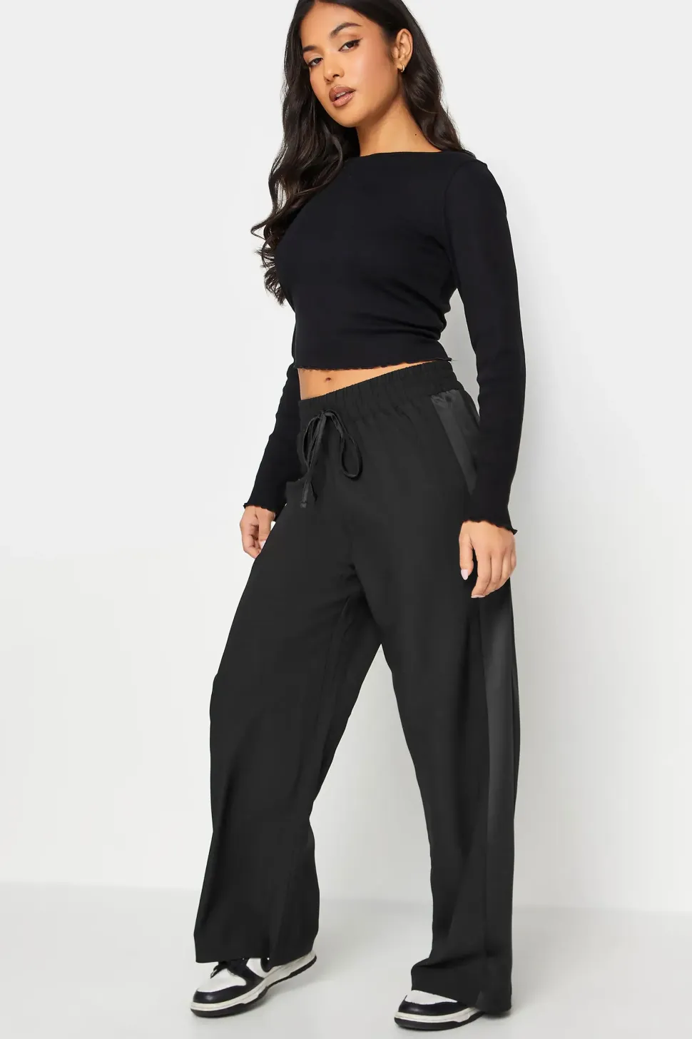 Petite Wide Leg Tuxedo Trousers