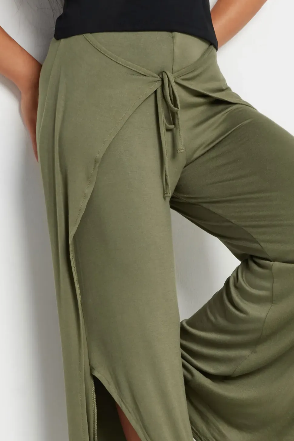 Petite Wide Leg Wrap Trousers