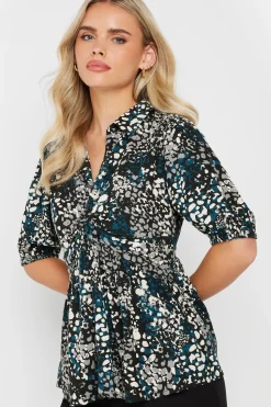 Petite Woven Abstract Top
