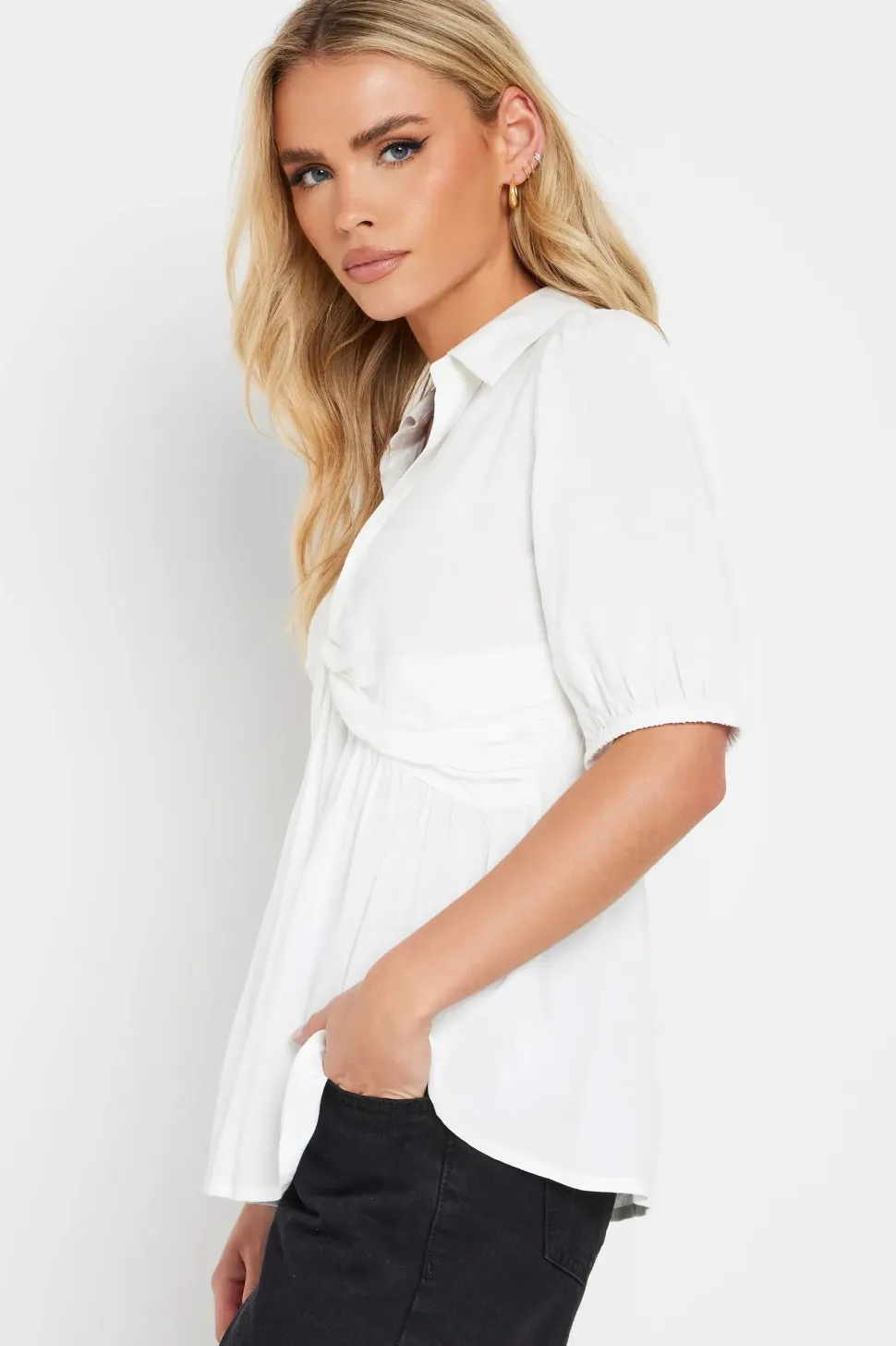 Petite Woven Twist Top