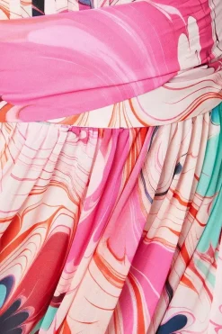 Petite Wrap Waist Pleated Maxi Dress