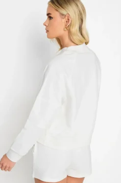 Petite 'Sporty Season' Slogan Cropped Sweatshirt