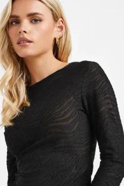Petite Zebra Mesh Top