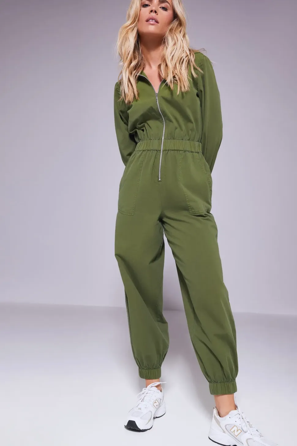 Petite Zip Front Jumpsuit