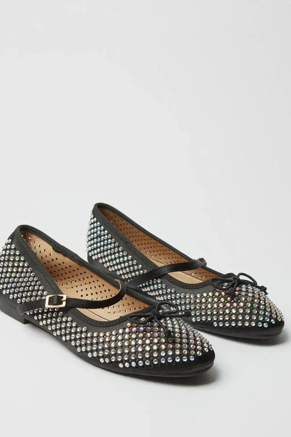 Petra Diamante Detail Mary-jane Ballet Pumps