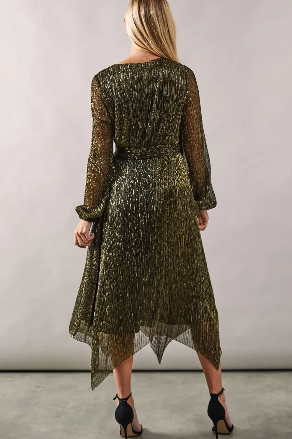 Pettie Occasion Plisse Wrap Midi Dress