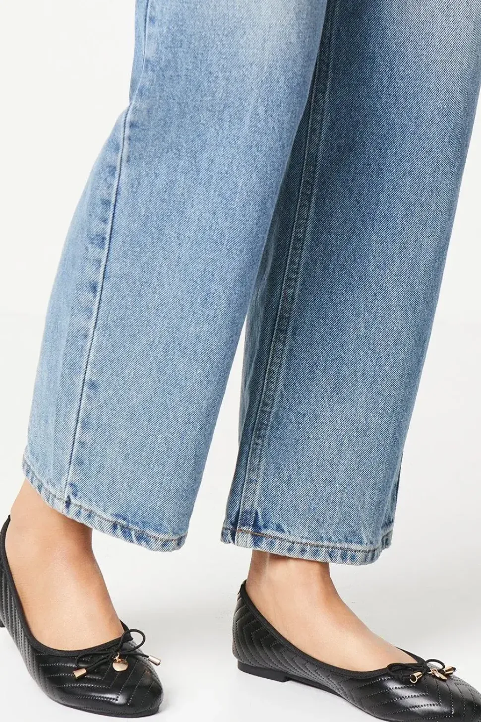 Phoenix Quilted Detail Comfort Bow Ballet Pumps