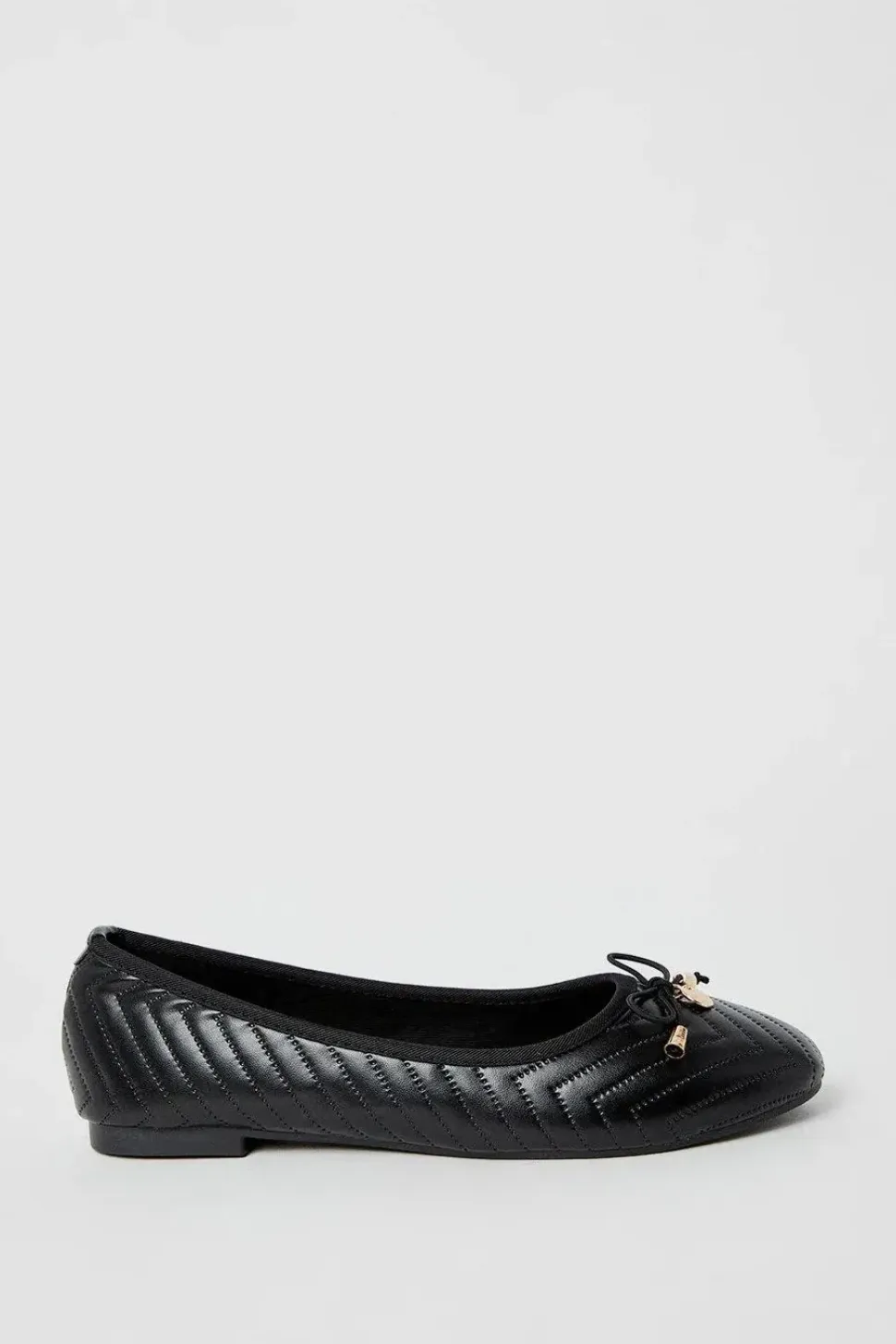Phoenix Quilted Detail Comfort Bow Ballet Pumps