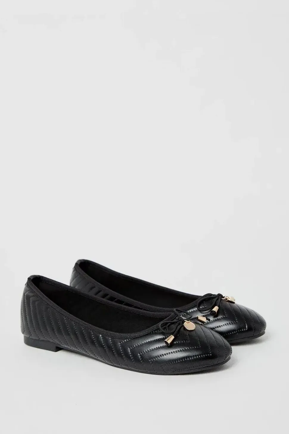 Phoenix Quilted Detail Comfort Bow Ballet Pumps