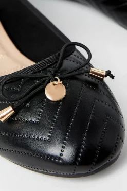 Phoenix Quilted Detail Comfort Bow Ballet Pumps