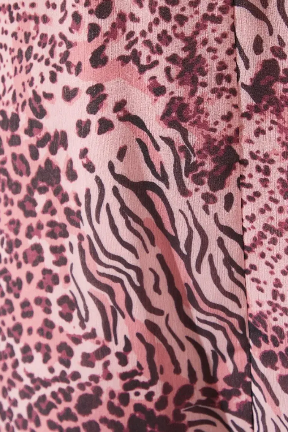 Pink Animal Twist Neck Midi Dress