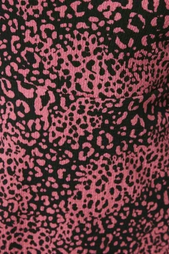Pink Animal V Neck Mini Dress