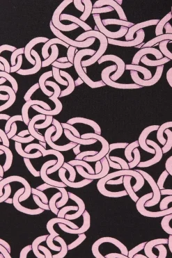 Pink Chain Wrap Midi Dress