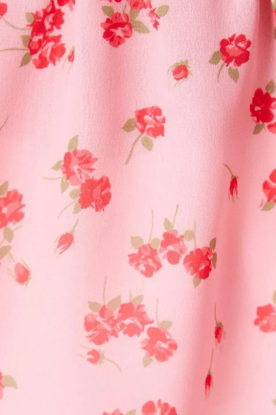 Pink Ditsy Frill Neck Puff Sleeve Peplum Blouse