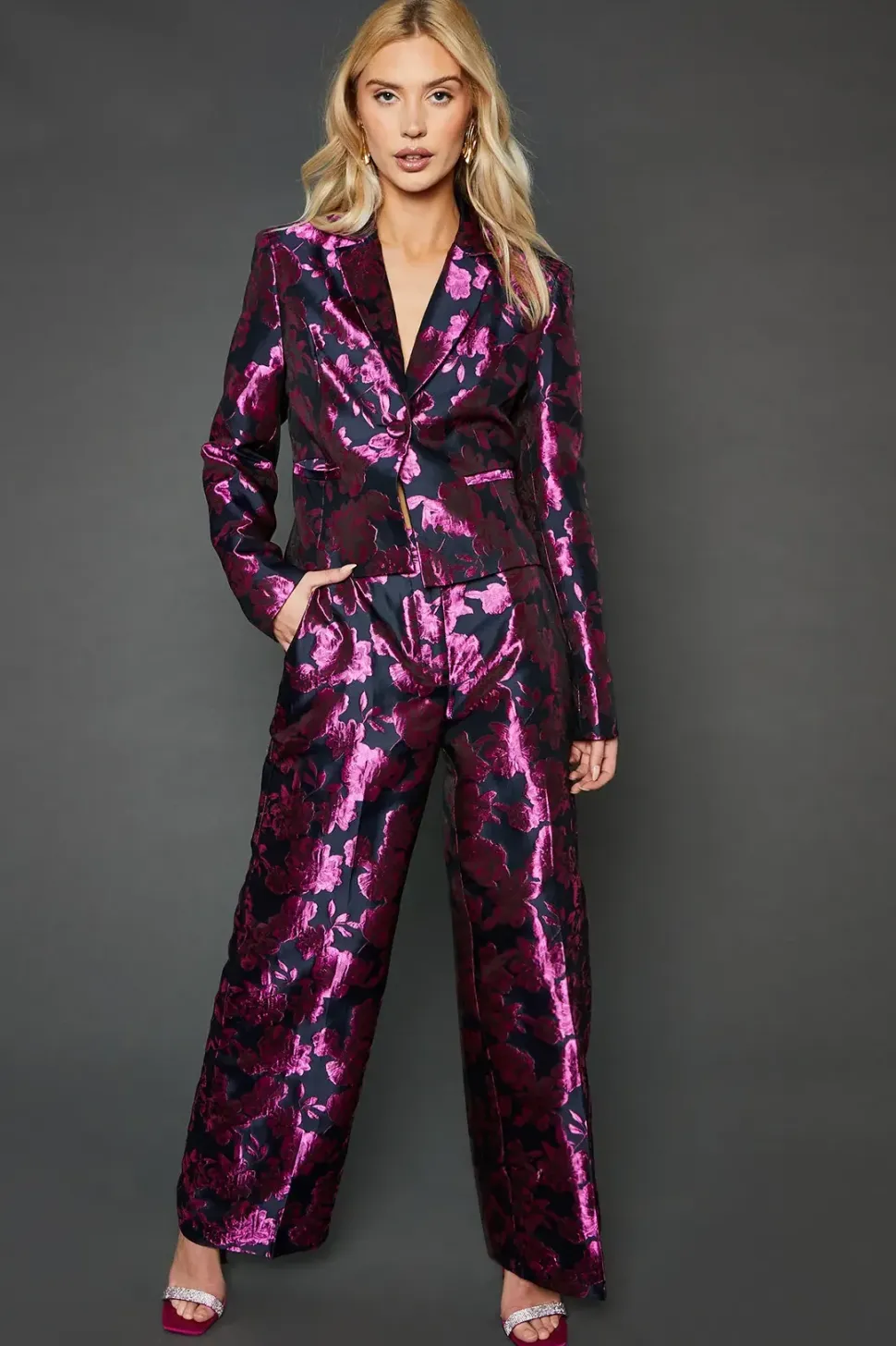 Pink Jacquard Blazer