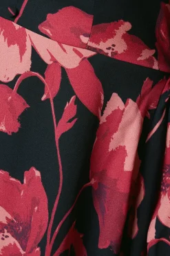 Pink Large Floral button front mini dress