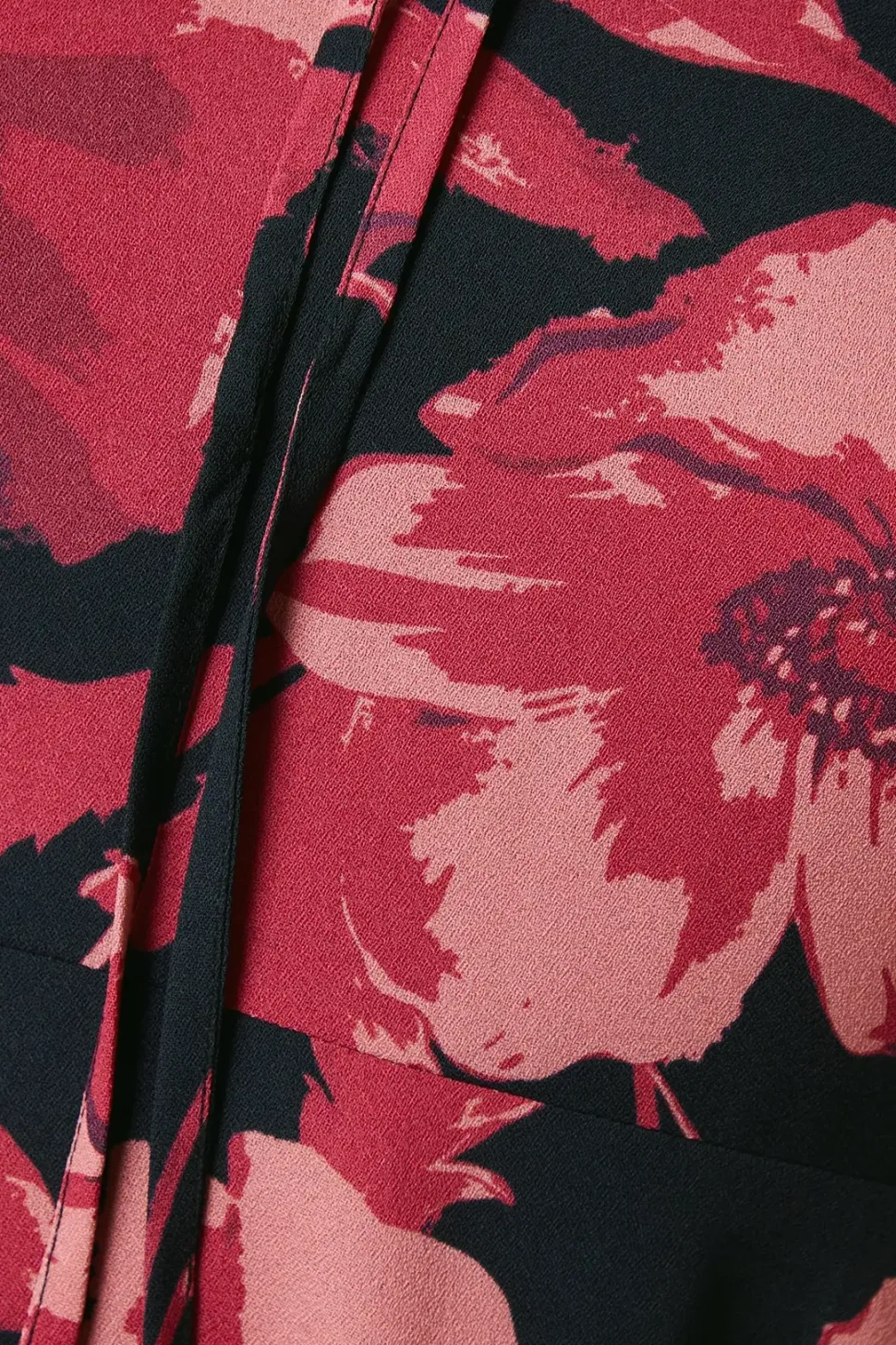 Pink large floral tie front hanky hem dress